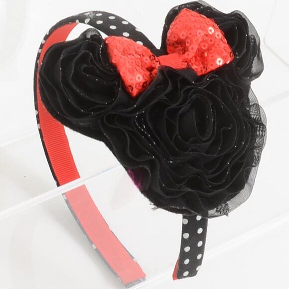 Minnie Mouse Disney Rosette Polka Dot Toddler Child Headband - Picture 3 of 3
